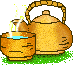 Animated GIF of a teapot and a steaming cup of tea.