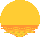 Animated GIF of a yellow sunset generating pixelated ripples.