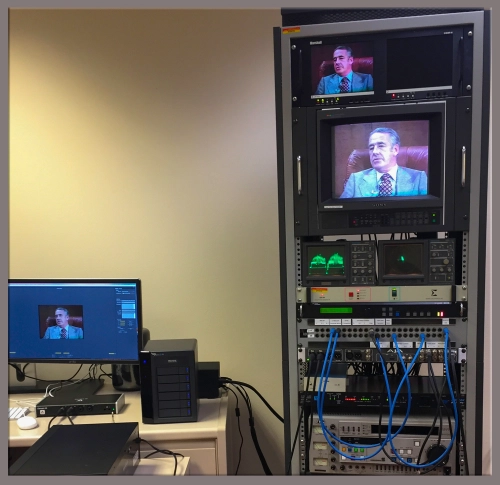 Image of a transfer rack from How to Build a Video Preservation Rack for In-House Digitization.